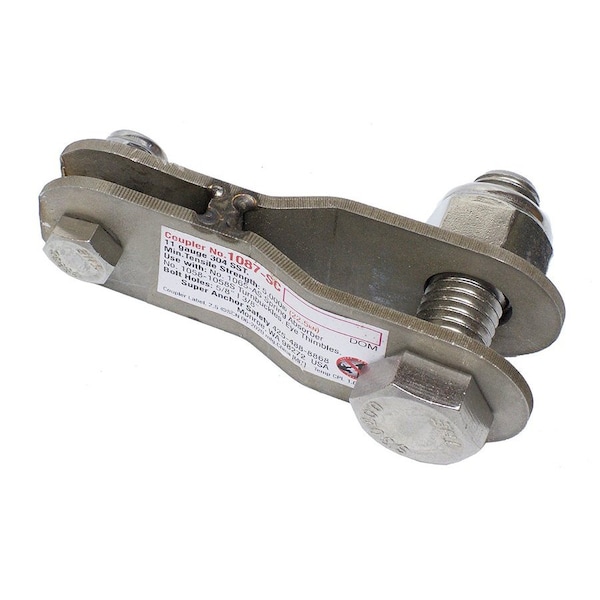 Super Anchor Safety 304sst Coupler Links 1058-S Turnbuckles & 3/8" HLL Eye Thimble w/1065-AS Spring Energy Absorber 1087-SC - main